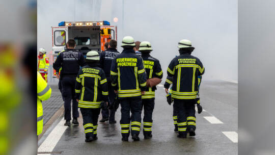 Großübung Feuerwehr Arlinger Tunnel