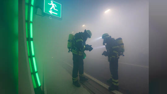 Großübung Feuerwehr Arlinger Tunnel