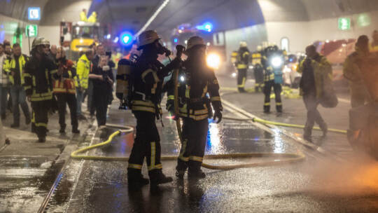 Großübung Feuerwehr Arlinger Tunnel