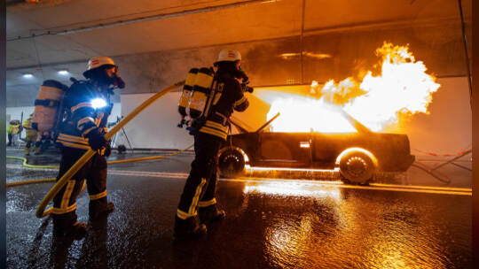 Großübung Feuerwehr Arlinger Tunnel