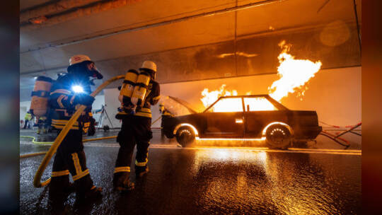 Großübung Feuerwehr Arlinger Tunnel