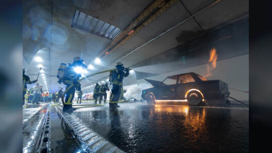 Großübung Feuerwehr Arlinger Tunnel