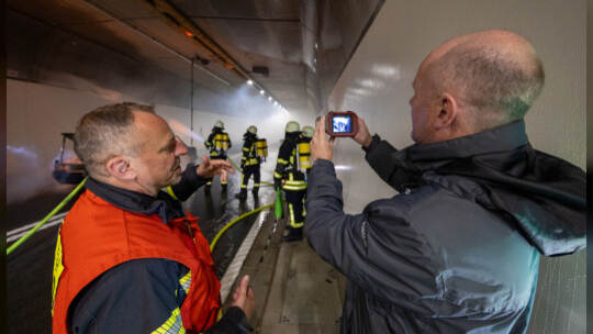 Großübung Feuerwehr Arlinger Tunnel