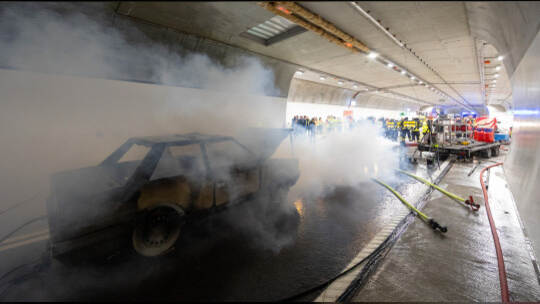 Großübung Feuerwehr Arlinger Tunnel