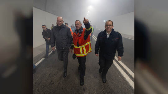 Großübung Feuerwehr Arlinger Tunnel