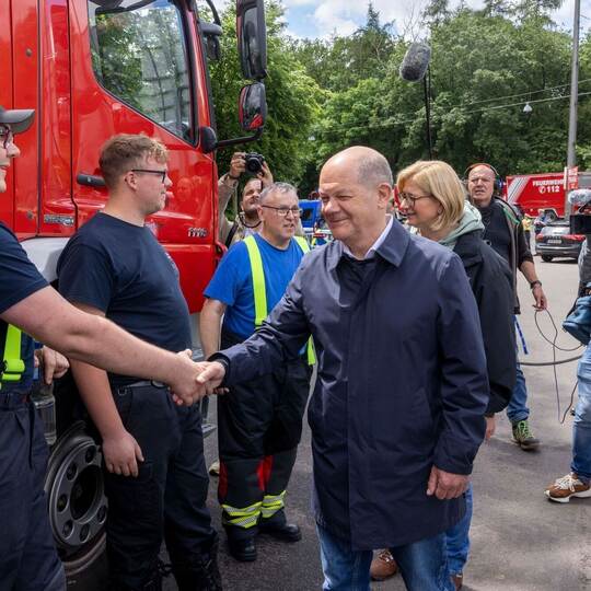 Hochwasser im Saarland - Kanzlerbesuch