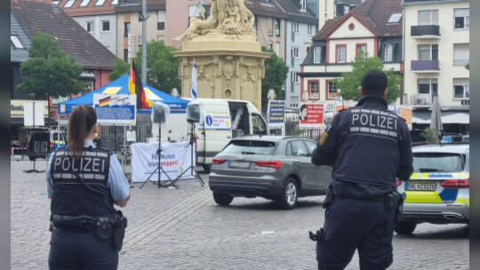 Mannheimer Marktplatz - Polizeieinsatz