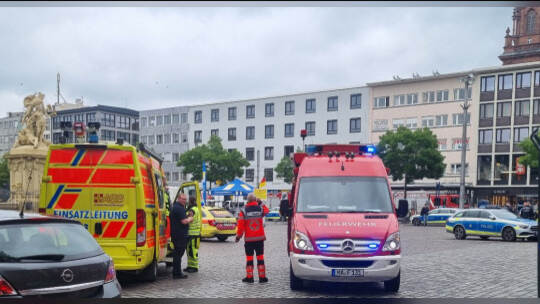 Mannheimer Marktplatz - Polizeieinsatz