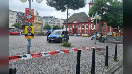 Mannheimer Marktplatz - Polizeieinsatz