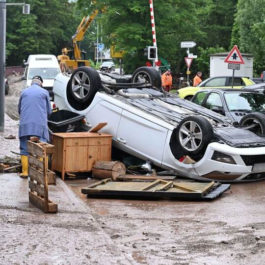 Hochwasser in Baden-Württemberg - Rudersberg Hochwasser in Baden-Württemberg - Rudersberg