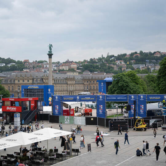 Euro 2024 - Aufbau Public-Viewing Stuttgart