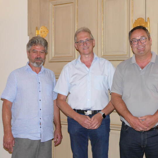 Gequältes Lächeln beim Foto zur Bürgermeister-Stellvertreterwahl (von links): Walter Müller, Bürgermeister Jürgen Troll und Ralf