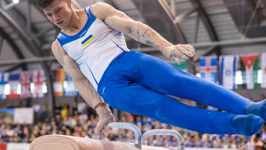 Illia Kovtun von der KTV Straubenhardt belegte im Mehrkampf-Finale den vierten Platz. dpa-Archiv Turn-Weltcup «Turnier der Meister» mit Olympia-Qualifikation