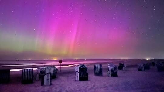 Polarlichter über der Nordsee Polarlichter über der Nordsee