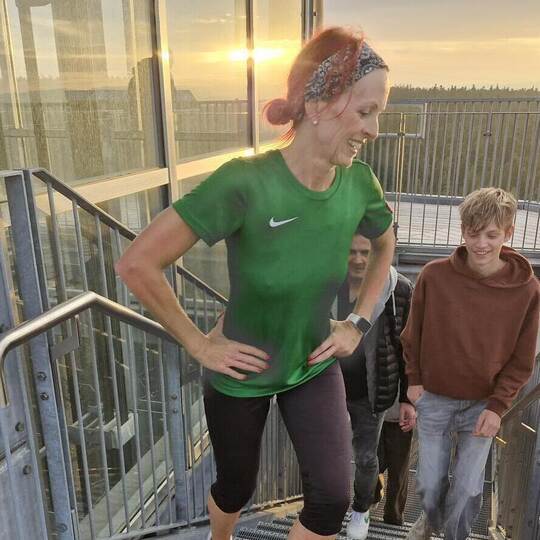 300 Stufen geht es für Tanja Höschele nach oben. Carsten Knöller