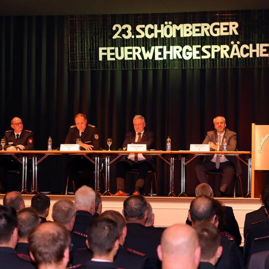 Der designierte Präsident des Landesfeuerwehrverbands Baden-Württemberg, Michael Wegel, spricht bei seinem Antrittsbesuch. georg